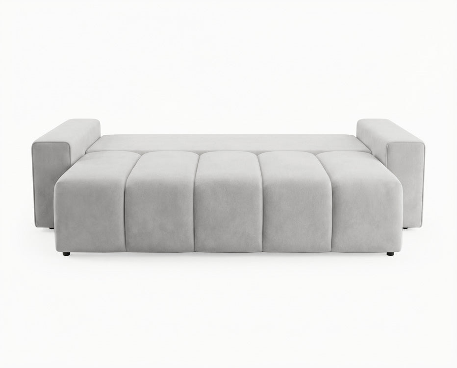 Luxusbetten24 Vena 3‑Sitzer Sofa mit Stauraum und Schlaffunktion, Samt