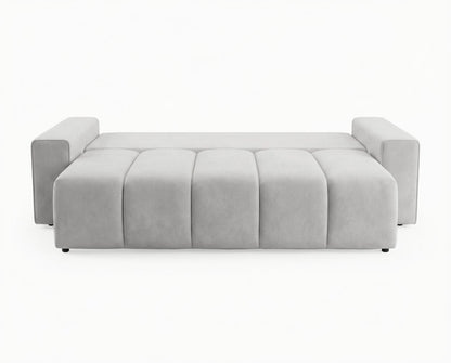 Luxusbetten24 Vena 3‑Sitzer Sofa mit Stauraum und Schlaffunktion, Samt