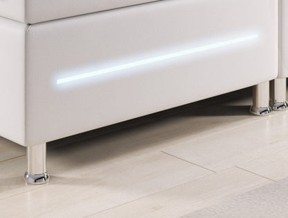 Luxusbetten24 Sejour Boxspringbett mit LED, Hochwertig für Erwachsene