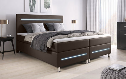 Luxusbetten24 Sejour Boxspringbett mit LED, Hochwertig für Erwachsene