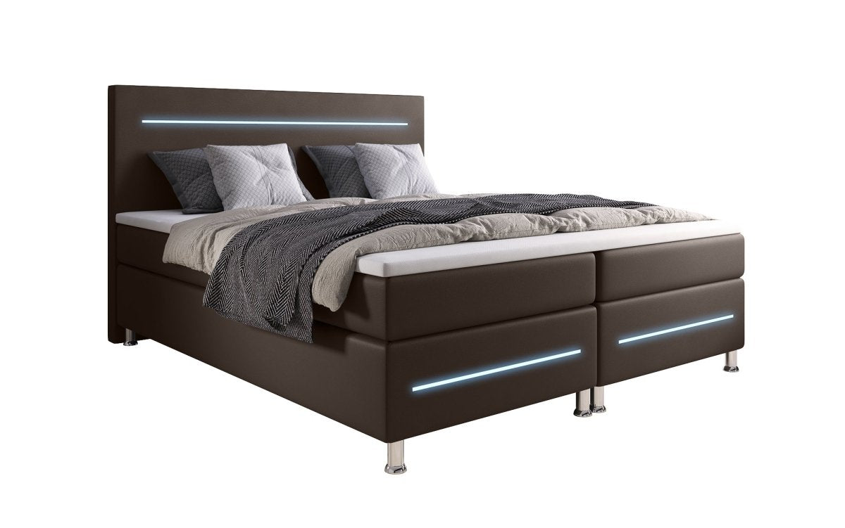 Luxusbetten24 Sejour Boxspringbett mit LED, Hochwertig für Erwachsene