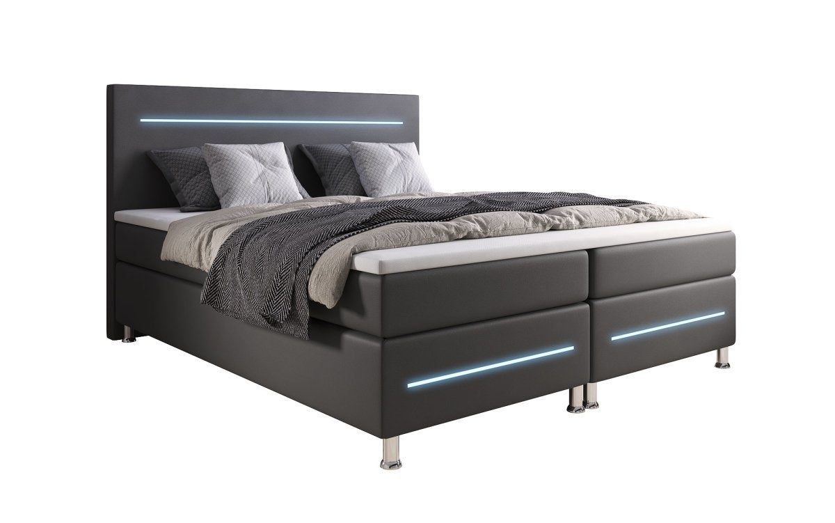 Luxusbetten24 Sejour Boxspringbett mit LED, Hochwertig für Erwachsene