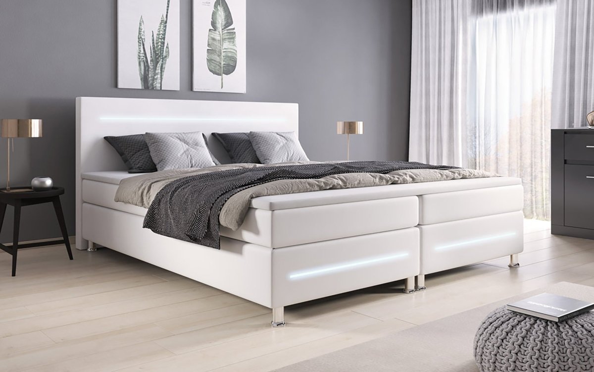 Luxusbetten24 Sejour Boxspringbett mit LED, Hochwertig für Erwachsene