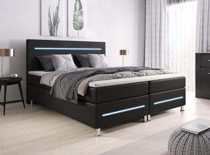 Luxusbetten24 Sejour Boxspringbett mit LED, Hochwertig für Erwachsene