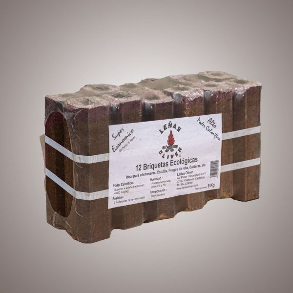 Briquetas Ecológicas de Madera 9 kg para Estufa y Chimenea