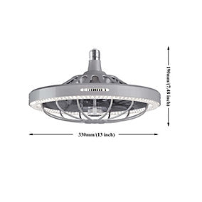Bextsrack Plafón Ventilador 30W Tapa Cristal Gris E27