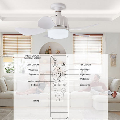 Bextsrack Ventilador de Techo con Control, 3 Modos Luz 120x115x180mm