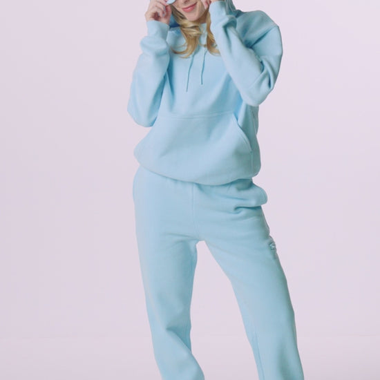 Comfrt VIP Airplane Mode Ultraweicher Reisekapuzenpullover Silk-Linie Babyblau
