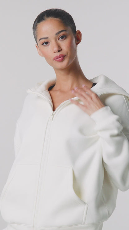 Comfrt Basic Crop Zip Hoodie CloudTouch