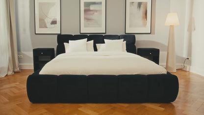 Luxusbetten24 Designer Polsterbett Dallas Bouclé mit Stauraum 140x200