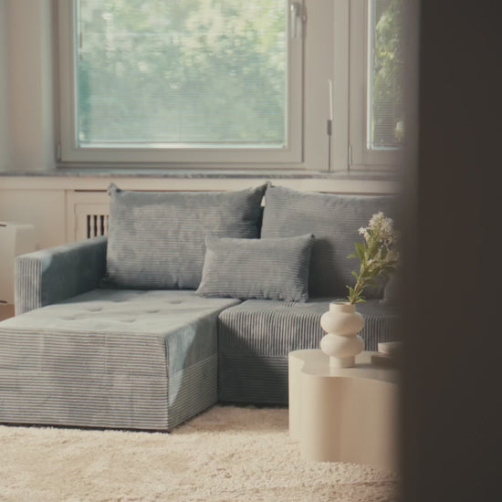Luxusbetten24 Designer Sofa Roma Cord Schlaf‑Klappfunktion