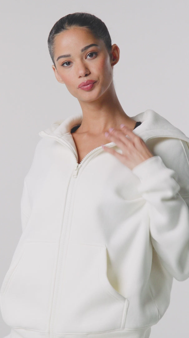 Comfrt Basic Crop Zip Hoodie CloudTouch