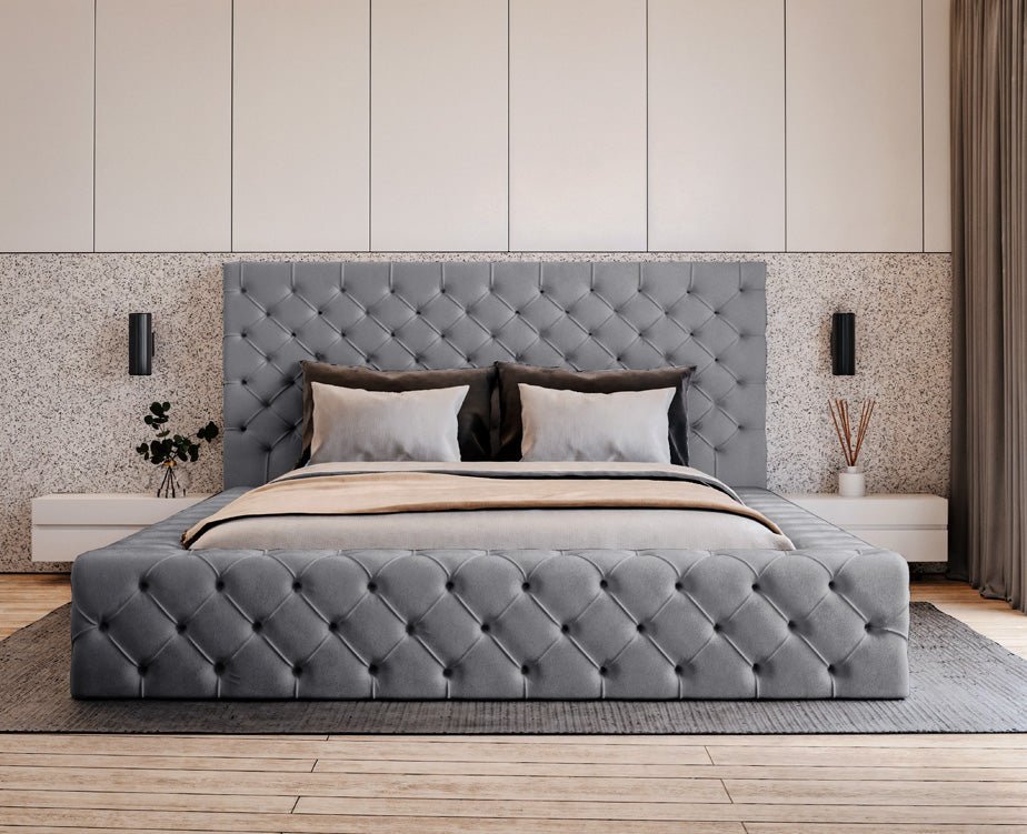 Designer Polsterbett Lana Samt mit Stauraum