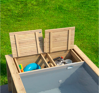 Contenedores Ejido Piscina Box Compatta Dorado Metal e Legno Rettangolare