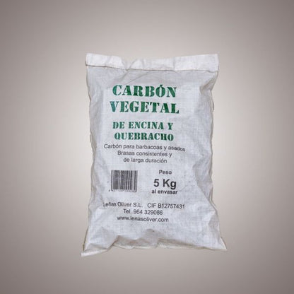 Carbón Vegetal de Encina y Quebracho 5 kg para Parrilla y Barbacoa