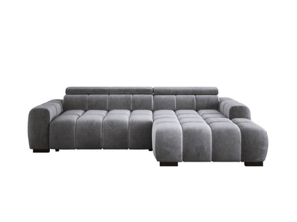 Luxusbetten24 Amalfi Designer Samt Sofa mit elektrischer Sitzerweiterung