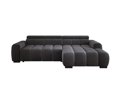 Luxusbetten24 Amalfi Designer Samt Sofa mit elektrischer Sitzerweiterung