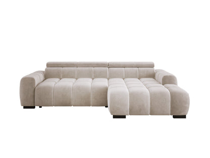 Luxusbetten24 Amalfi Designer Samt Sofa mit elektrischer Sitzerweiterung