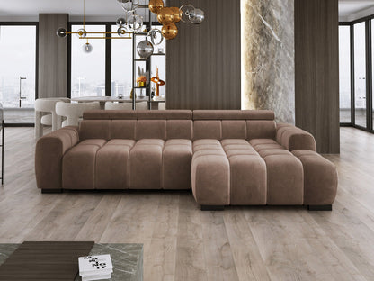 Luxusbetten24 Amalfi Designer Samt Sofa mit elektrischer Sitzerweiterung