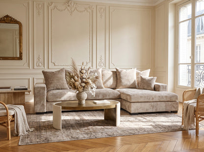 Designer Sofa Selena L mit Schlaffunktion in Strukturstoff