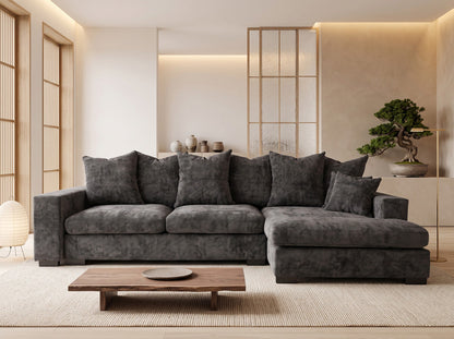 Designer Sofa Selena L mit Schlaffunktion in Strukturstoff