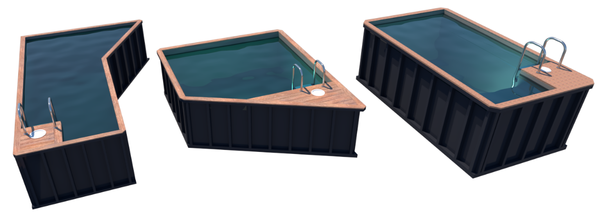 TinyPool SteelPool Customizable Modular Steel Swimming Pool Black
