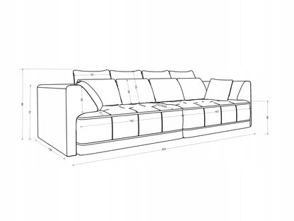 Designer Big Sofa Nuvo in Samt mit Elektrischer Schlaffunktion