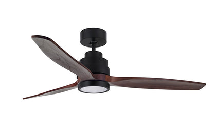 Ventilador de techo Iluminación LED Madera y Metal Negro Ø107cm Seynave Horacio