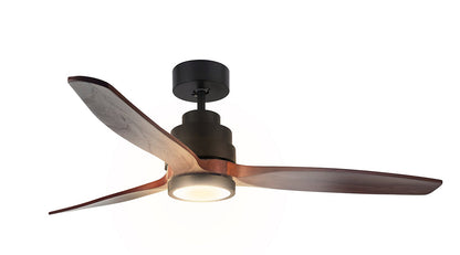Ventilador de techo Iluminación LED Madera y Metal Negro Ø107cm Seynave Horacio