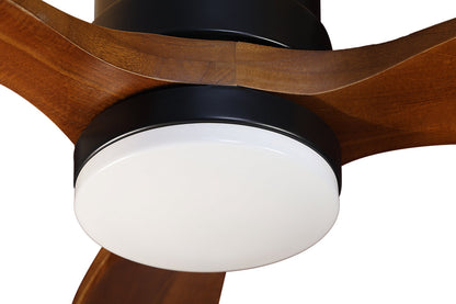Ventilador de techo Iluminación LED Madera y Metal Negro Ø107cm Seynave Horacio