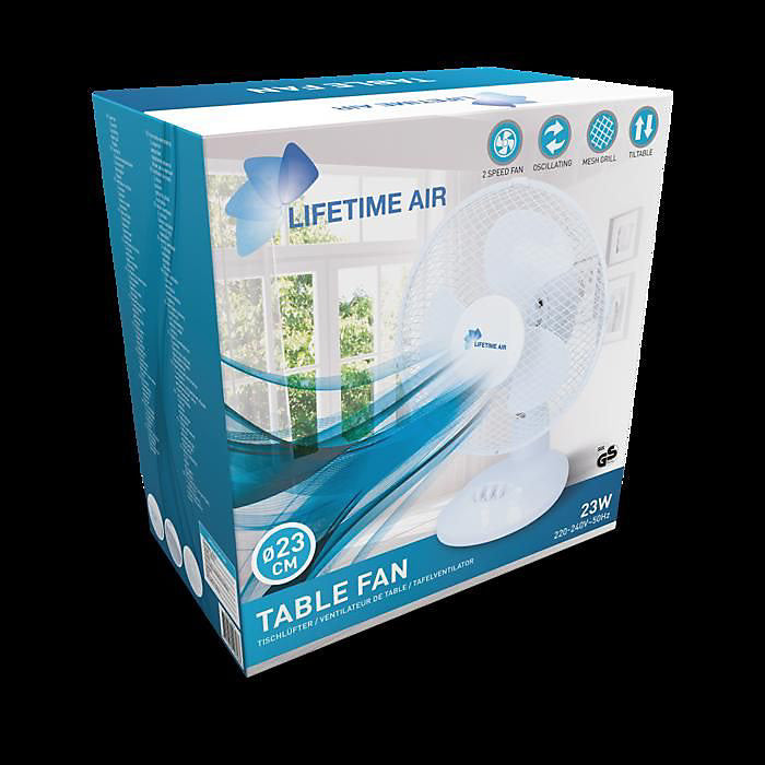 Lifetime Air Ventilador Mesa 23cm 2 Velocidades Blanco