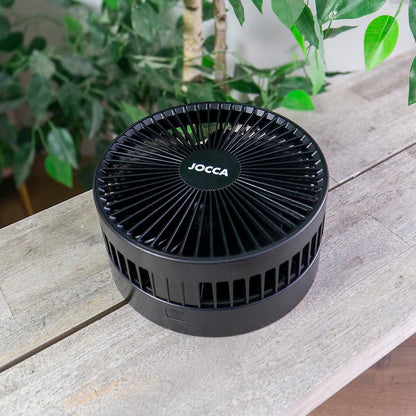 Jocca Ventilador Silencioso de Pie Negro Plegable Telescópico USB 24h