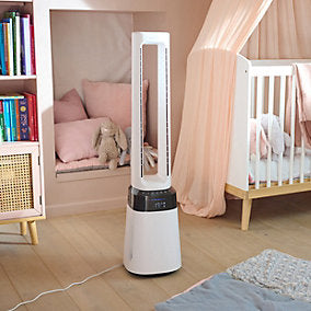 Ventilador Columna GoodHome GHBF10-12HDC Blanco Purificador Integrado Oscilante