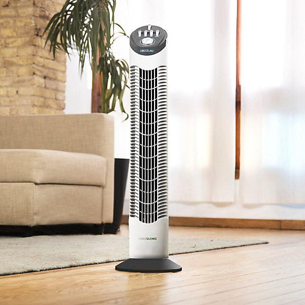Cecotec Ventilador Columna Digital Blanco 45W con Remoto y Temporizador