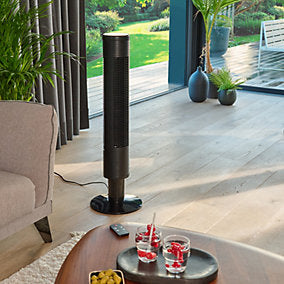 GoodHome GHTF3-4HO Ventilador de Columna 45W Negro 91 cm