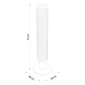 GoodHome GHTF3-4HO Ventilador de Columna 45W Negro 91 cm