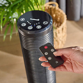 GoodHome GHTF3-4HO Ventilador de Columna 45W Negro 91 cm