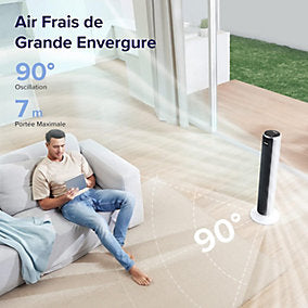 Levoit Ventilador de Columna Silencioso 28dB 5 Velocidades 4 Modos