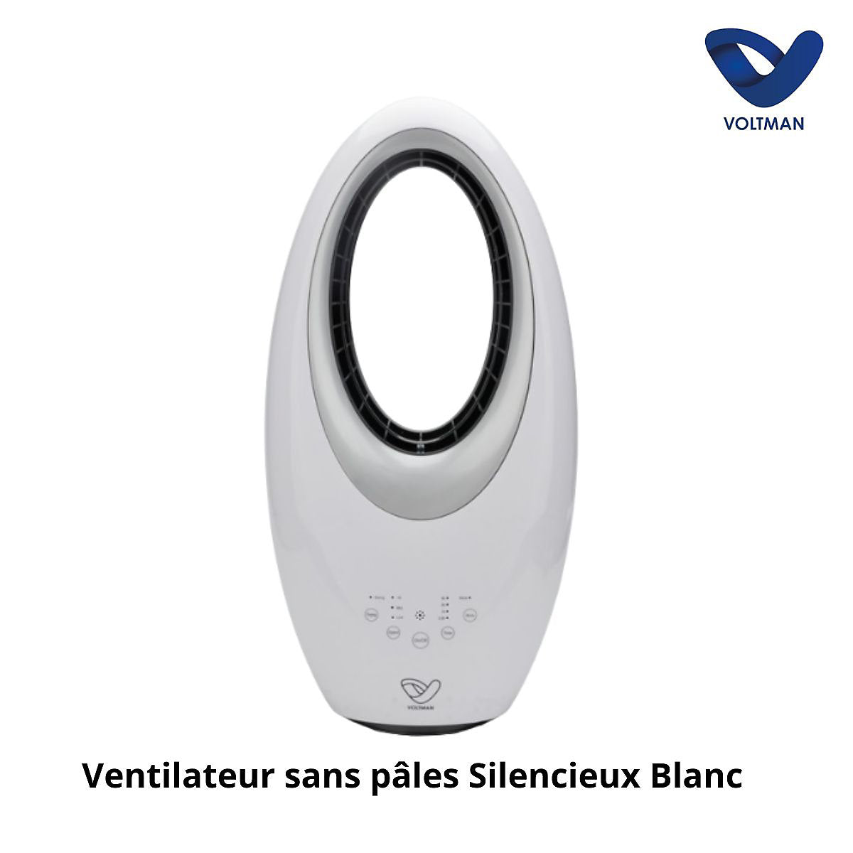 Voltman Ventilador de Columna Sin Aspas 60W Motor Silencioso Blanco