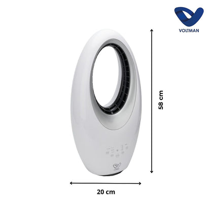 Voltman Ventilador de Columna Sin Aspas 60W Motor Silencioso Blanco