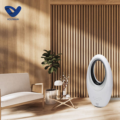 Voltman Ventilador de Columna Sin Aspas 60W Motor Silencioso Blanco