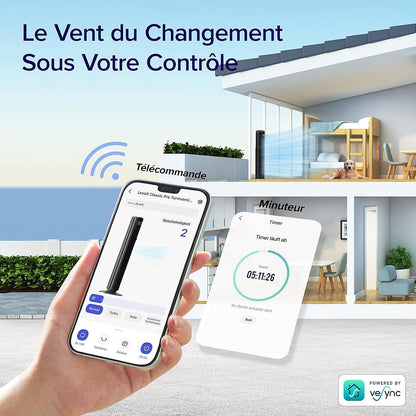 Nature Pro Ventilador de Columna Silencioso 25dB 108 cm WiFi