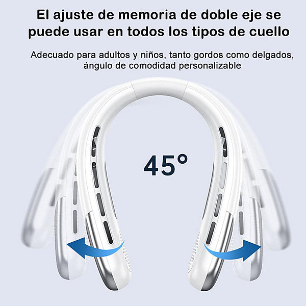 Bextsrack Ventilador Cuello Portátil 2400 mAh Sin Aspas 5 Velocidades