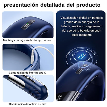 Bextsrack Ventilador de Cuello Recargable 5 Velocidades