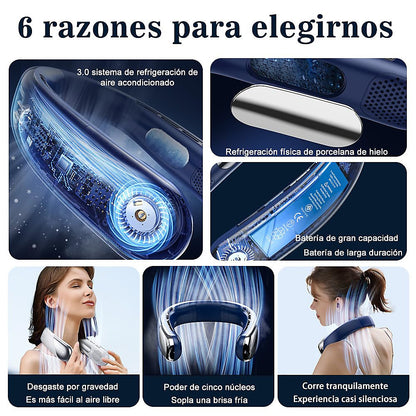 Bextsrack Ventilador de Cuello Recargable 5 Velocidades