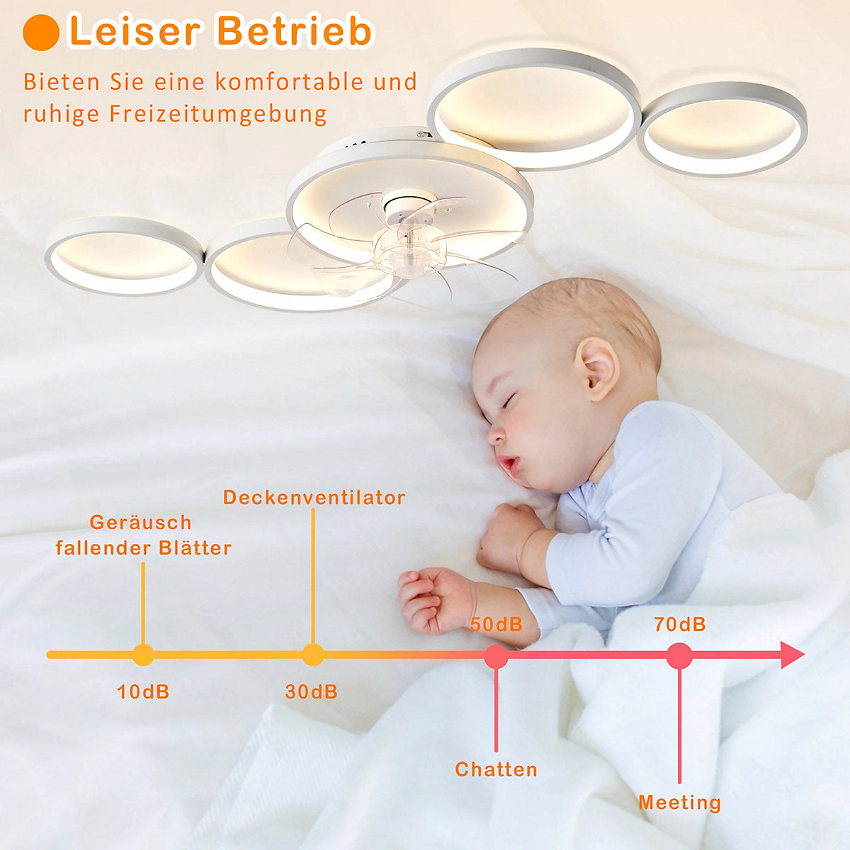Ventilador Techo 100 cm con Lámpara, Mando, LED Variable, 6 Velocidades