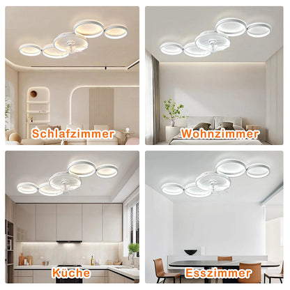 Ventilador Techo 100 cm con Lámpara, Mando, LED Variable, 6 Velocidades