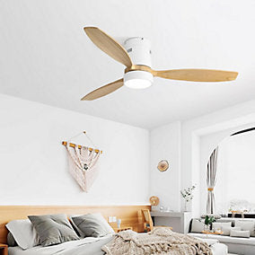 ProximaX Ventilador de techo 132 cm con Madera Maciza y LED