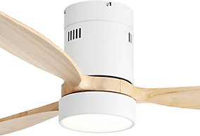 ProximaX Ventilador de techo 132 cm con Madera Maciza y LED