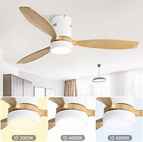 ProximaX Ventilador de techo 132 cm con Madera Maciza y LED